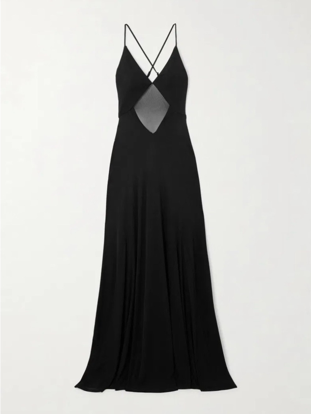 STAUD Fleur Dress – Black Sheer Cutout Maxi Gown NWT Size Small MSRP$450 - Picture 2 of 16